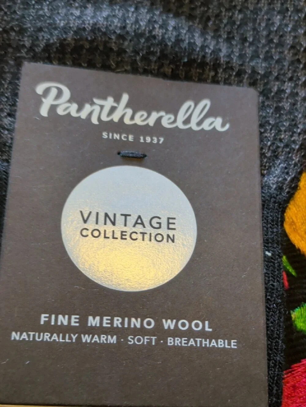 Pantherella Black Textured Merino Wool Dress Socks